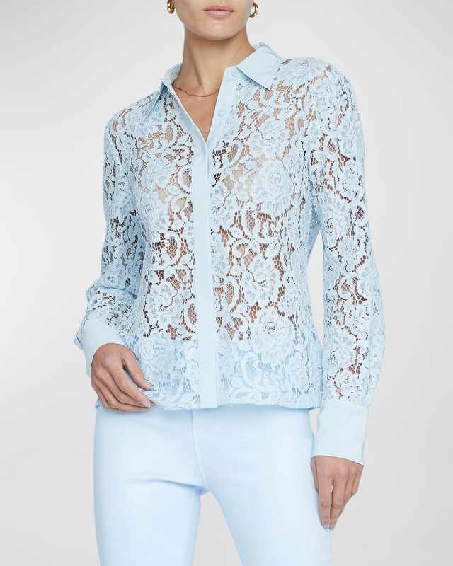 Maia Lace Button-Front Blous